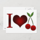I Liebe Cherries Postkarte (Vorne/Hinten)
