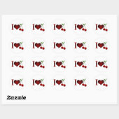 I Liebe Cherries Runder Aufkleber (Blatt)