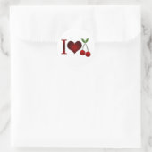 I Liebe Cherries Runder Aufkleber (Tasche)