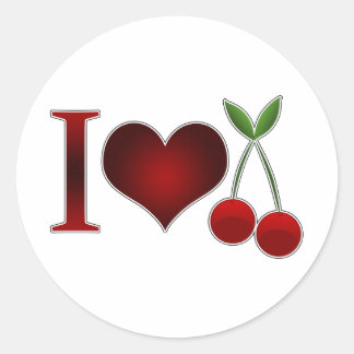 I Liebe Cherries Runder Aufkleber