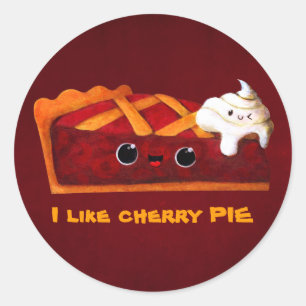 I Liebe Cherry Pie Runder Aufkleber