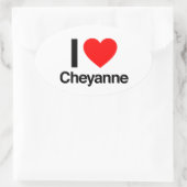 i Liebe cheyanne Ovaler Aufkleber (Tasche)