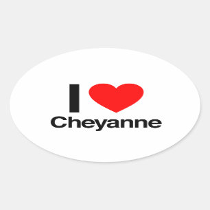 i Liebe cheyanne Ovaler Aufkleber