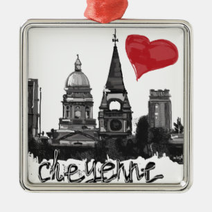 I Liebe Cheyenne Silbernes Ornament