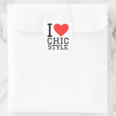 I Liebe Chic Style Quadratischer Aufkleber (Tasche)
