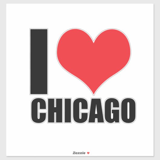 I Liebe Chicago Aufkleber (Blatt)