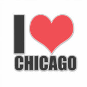 I Liebe Chicago Aufkleber (Vorderseite)
