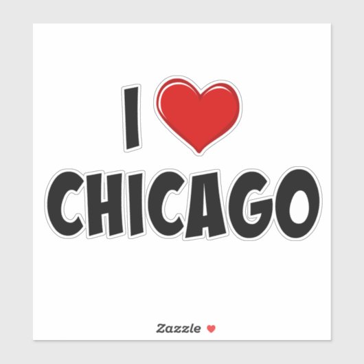 I Liebe Chicago Aufkleber (Blatt)
