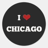 I Liebe Chicago Button Runder Aufkleber (Vorderseite)