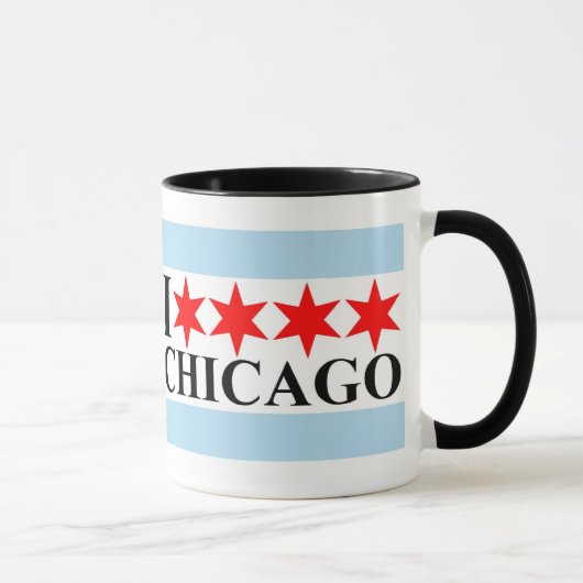 I Liebe Chicago - Chicago Flag Style Tasse (Rechts)