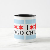 I Liebe Chicago - Chicago Flag Style Tasse (Zentrum)