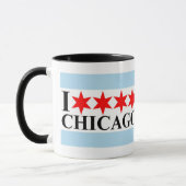 I Liebe Chicago - Chicago Flag Style Tasse (Links)