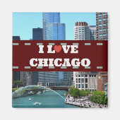 I Liebe Chicago Cityscape Magnet (Vorne)