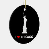 I Liebe Chicago - Freiheitsstatue Keramik Ornament (Rechts)