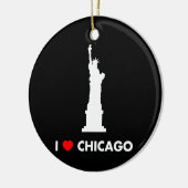 I Liebe Chicago - Freiheitsstatue Keramik Ornament (Links)