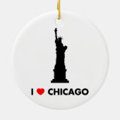 I Liebe Chicago - Freiheitsstatue Keramik Ornament (Hinten)