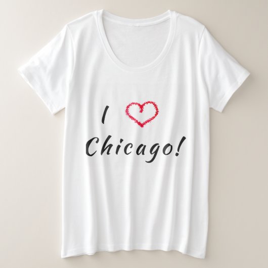 I Liebe Chicago Große Größe T-Shirt (Design vorne)