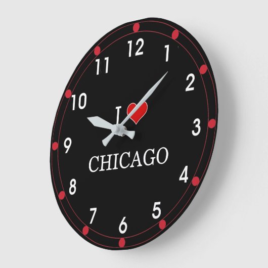 I Liebe Chicago Große Wanduhr (Winkel)