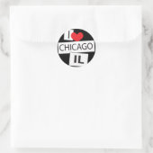 I Liebe Chicago IL Runder Aufkleber (Tasche)