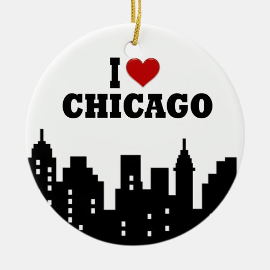 I Liebe Chicago Keramikornament (Vorne)