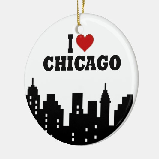 I Liebe Chicago Keramikornament (Links)