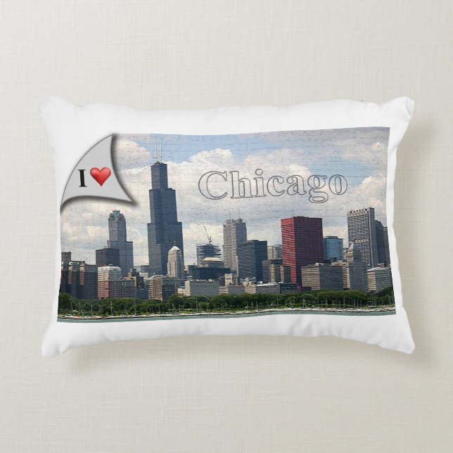 I Liebe Chicago (Kissen) Zierkissen (Vorderseite)