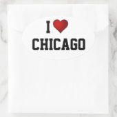 I Liebe Chicago Ovaler Aufkleber (Tasche)