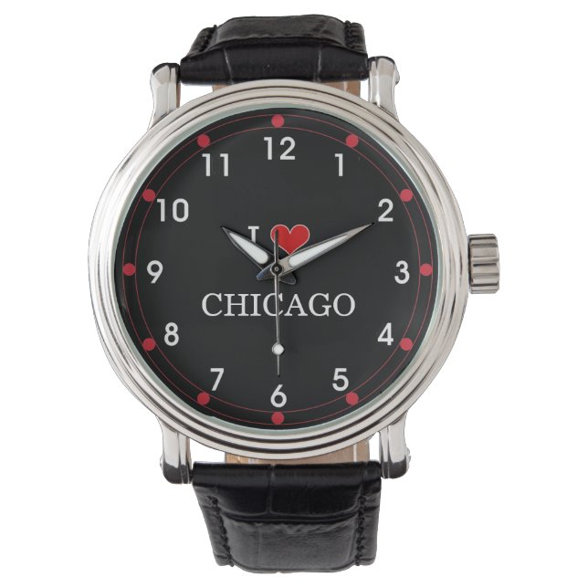 I Liebe Chicago, populäres Design, Armbanduhr (Vorderseite)