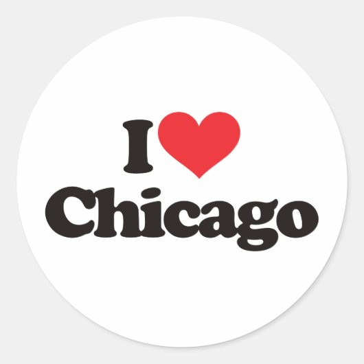 I Liebe Chicago Runder Aufkleber (Vorderseite)