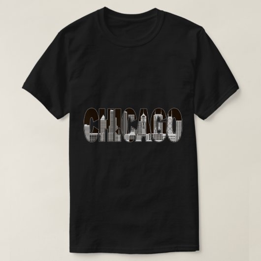 I Liebe Chicago Skyline T-Shirt (Design vorne)