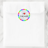 I Liebe Chicago, Textdesign Runder Aufkleber (Tasche)