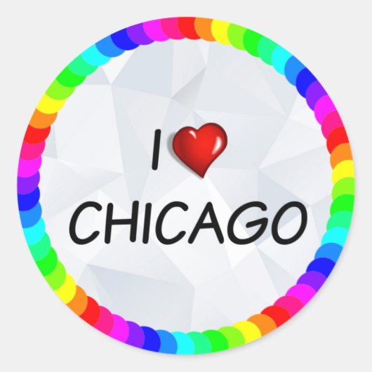 I Liebe Chicago, Textdesign Runder Aufkleber (Vorderseite)