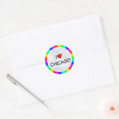 I Liebe Chicago, Textdesign Runder Aufkleber (Umschlag)