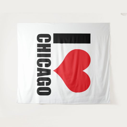 I Liebe Chicago Wandteppich (Vorderseite (Horizontal))