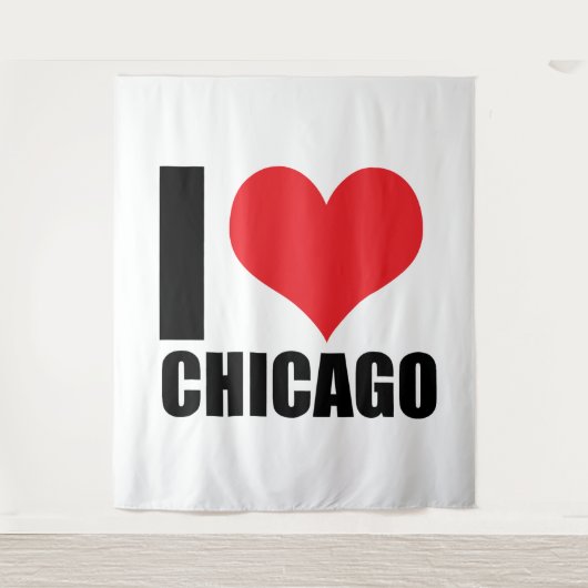 I Liebe Chicago Wandteppich (Vorderseite)