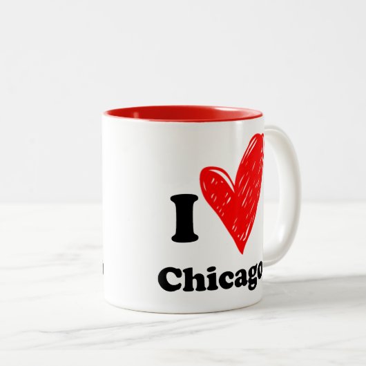 I Liebe Chicago Zwei-Tonen-Kaffee-Tasse Zweifarbige Tasse (VorderseiteRechts)