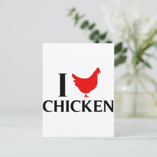 I Liebe Chicken Postkarte (Stehend Vorderseite)