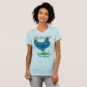 I Liebe Chickens Blue Hen Watercolor T-Shirt