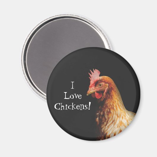 I Liebe Chickens Magnet (Vorderseite/Rückseite)