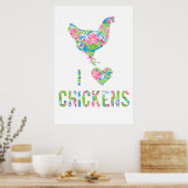 I Liebe Chickens Poster Sonderbestellung (Küche)