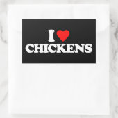 I LIEBE CHICKENS RECHTECKIGER AUFKLEBER (Tasche)