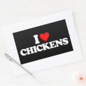 I LIEBE CHICKENS RECHTECKIGER AUFKLEBER (Umschlag)