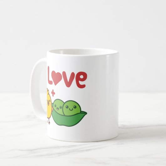 I Liebe Chickpeas Hummus Kawaii Kaffeetasse (Vorderseite Links)