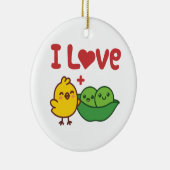 I Liebe Chickpeas Hummus Kawaii Keramik Ornament (Rechts)