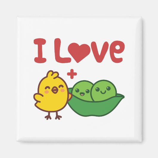 I Liebe Chickpeas Hummus Kawaii Magnet (Vorne)