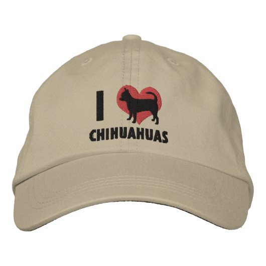 I Liebe Chihuahuas bestickter Hut (Vorderseite)