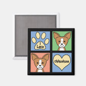 I Liebe Chihuahuas Magnet (Vorderseite/Rückseite)