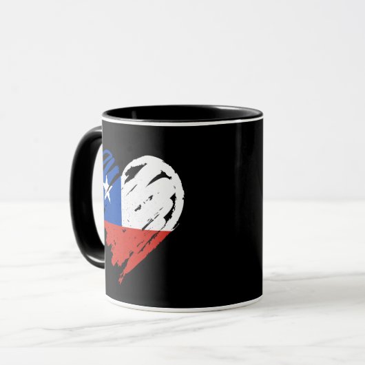 I Liebe Chile - Chilenische Flagge Herz Tasse (Vorderseite Links)