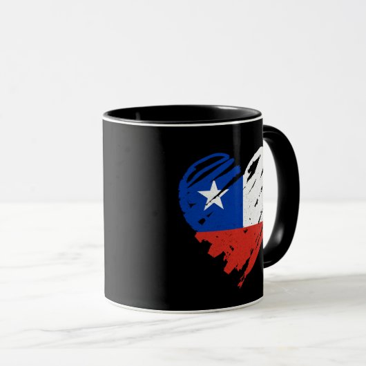 I Liebe Chile - Chilenische Flagge Herz Tasse (VorderseiteRechts)