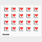 I LIEBE CHILE QUADRATISCHER AUFKLEBER (Blatt)